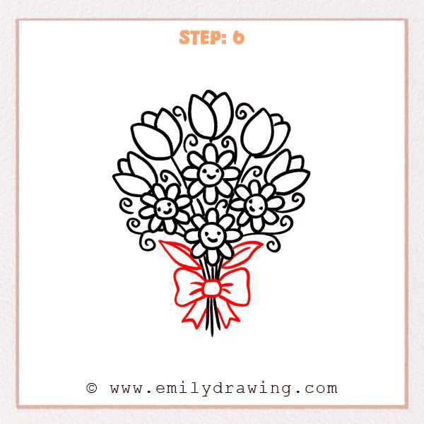 how to draw a spring flowers - Step 6